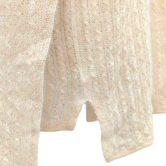 Margaret O' Leary Cashmere Spun Silk Sweater Women's L Relaxed Fit Cream/Ivory - Picture 6 of 8